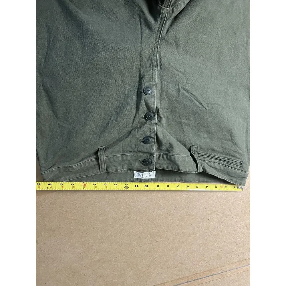 Madewell Pants Womens 33 Green Cropped Wide-Leg Twill Pockets Stretch Button-Fly